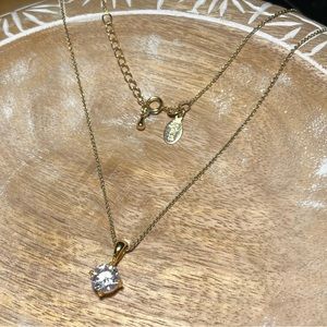 Express Rhinestone Gold Tone Necklace